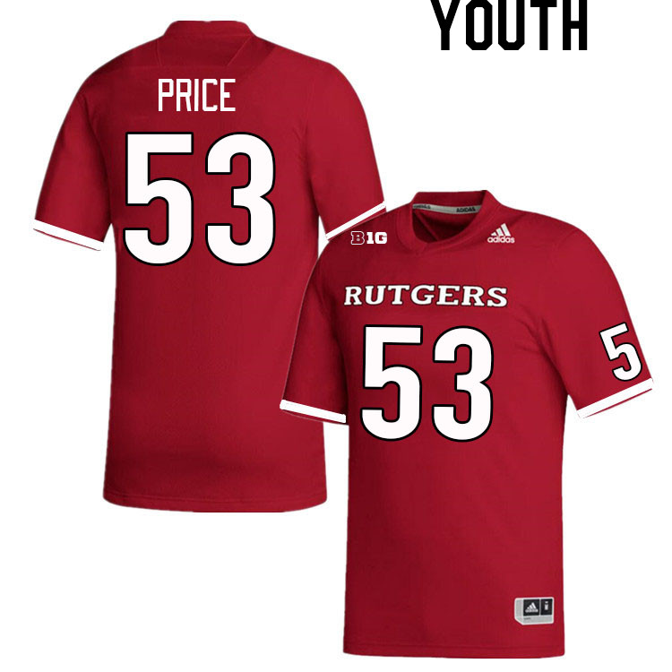 Youth #53 Q'yaeir Price Rutgers Scarlet Knights College Football Jerseys Stitched Sale-Scarlet
